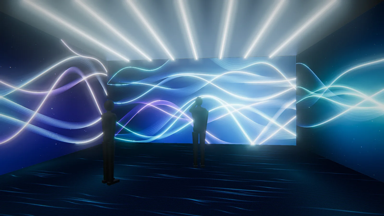 People exploring an immersive, interactive environment — illustrative visualisation
