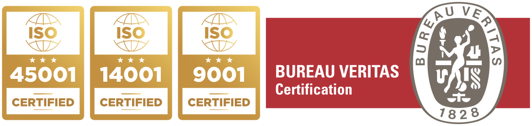 ISO 45001, ISO 14001 and ISO 9001 certified — Bureau Veritas Certification